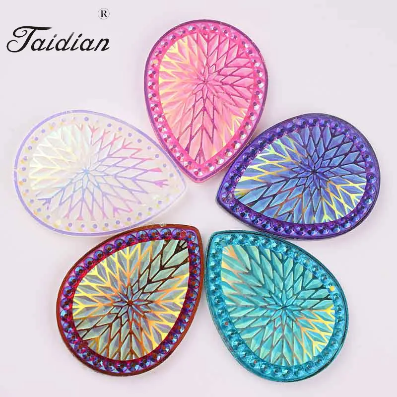 10 Taidian 3040mm Tear Drop Flatback Sew On Rhinestones for DIY Jewelry Accessories AB Color 50pieceslot
