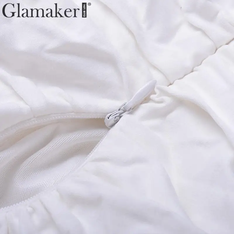 Glamaker, без рукавов, сексуальные, вечерние, белое платье, зима, осень, для ночного клуба, элегантное, бодикон, платье для женщин, плиссированное, женское платье, vestidos