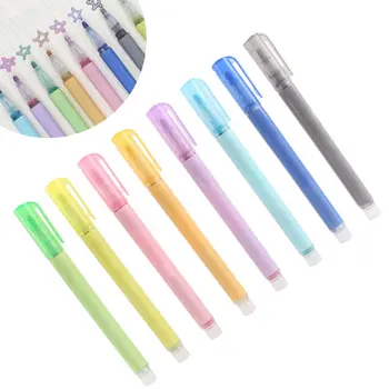 

8 Color Card Writing Stationery Double Line School Home Outline Student Smooth Marker Pen Drawing Highlighter Portable Office