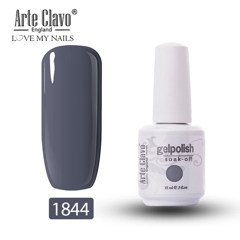 Arte Clavo Гель-лак для ногтей замачиваемый Гель-лак серая серия Vernis Полупостоянный УФ-гель для ногтей Дизайн ногтей маникюрный лак - Цвет: 1844