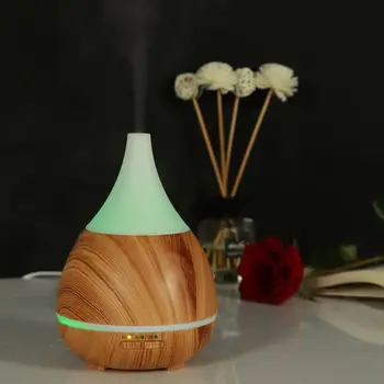 

5V USB Wood Grain Air Humidifier Onion Shaped Essential Oil Diffuser with Light
