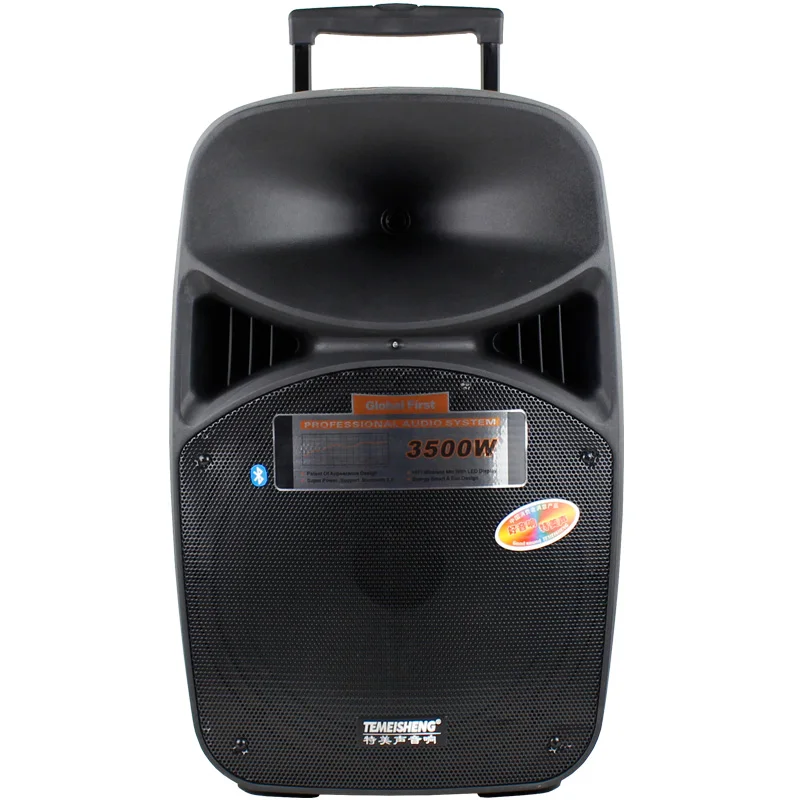 TEMEISHENG 15 inch big power trolley portable dj stage speakers