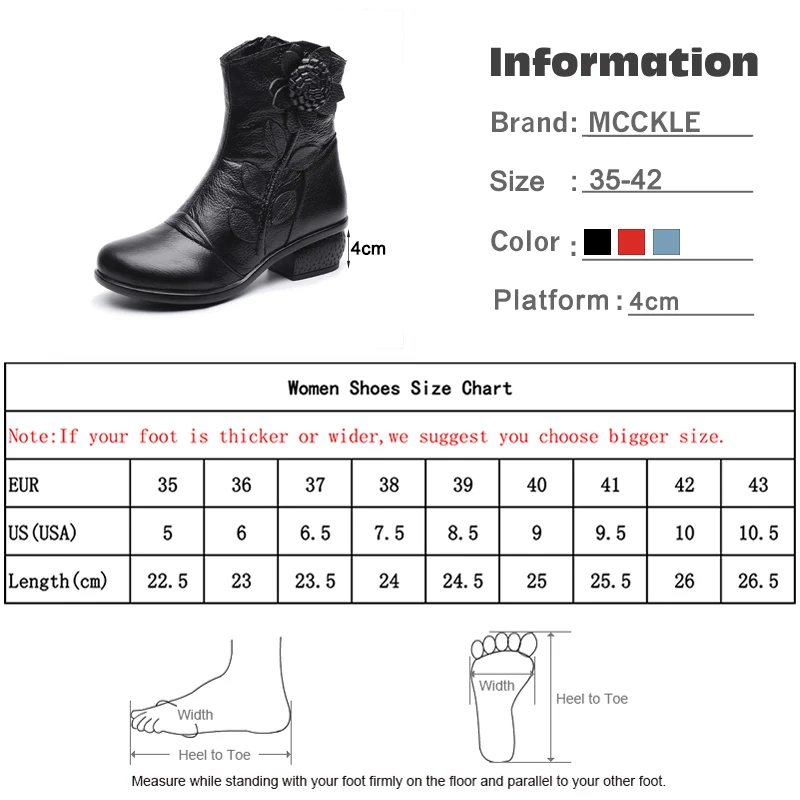 Women Ankle Boots Flower Women's Boots Woman Genuine Leather Ladies Fashion Zip Autumn Winter Comfort Female Shoes Woman