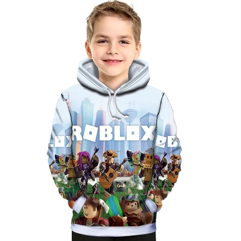 Новинка толстовка Robloxs свитшот уличная одежда худи Детская флисовая для