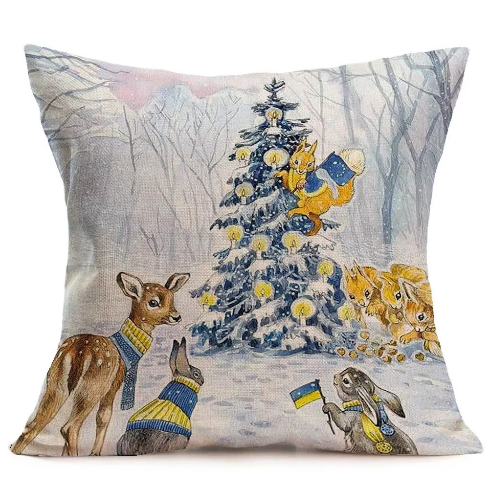 Ouneed Merry Christmas льняные наволочки для диванных подушек, наволочки для подушек для украшения дома, наволочки для диванных подушек, наволочки для домашнего декора