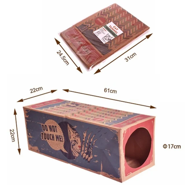 Kraft paper A Крафт-бумага, игрушки для домашних животных, товары для кошек, мятный туннель, складной портативный домик для кошек, игра с отверстиями, забавная игрушка для котенка - Цвет: Kraft paper A
