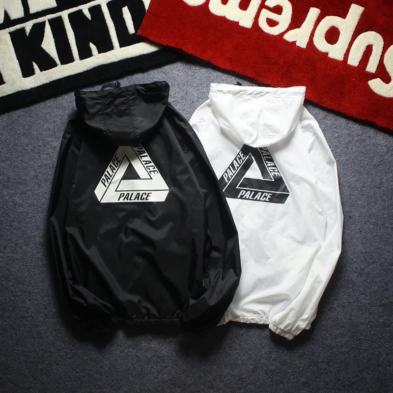 

Spring And Autumn Men And Women Couples Casual Triangular Printed Coat Europe And America Non-Mainstream Riding Popular Trench C