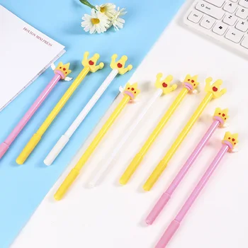 

50PCS South Korea Creative Cute Crown Cartoon Gel Pen Girl Heart Xue Sheng Bi Black Office Pen Stationery Kawaii School Supplies