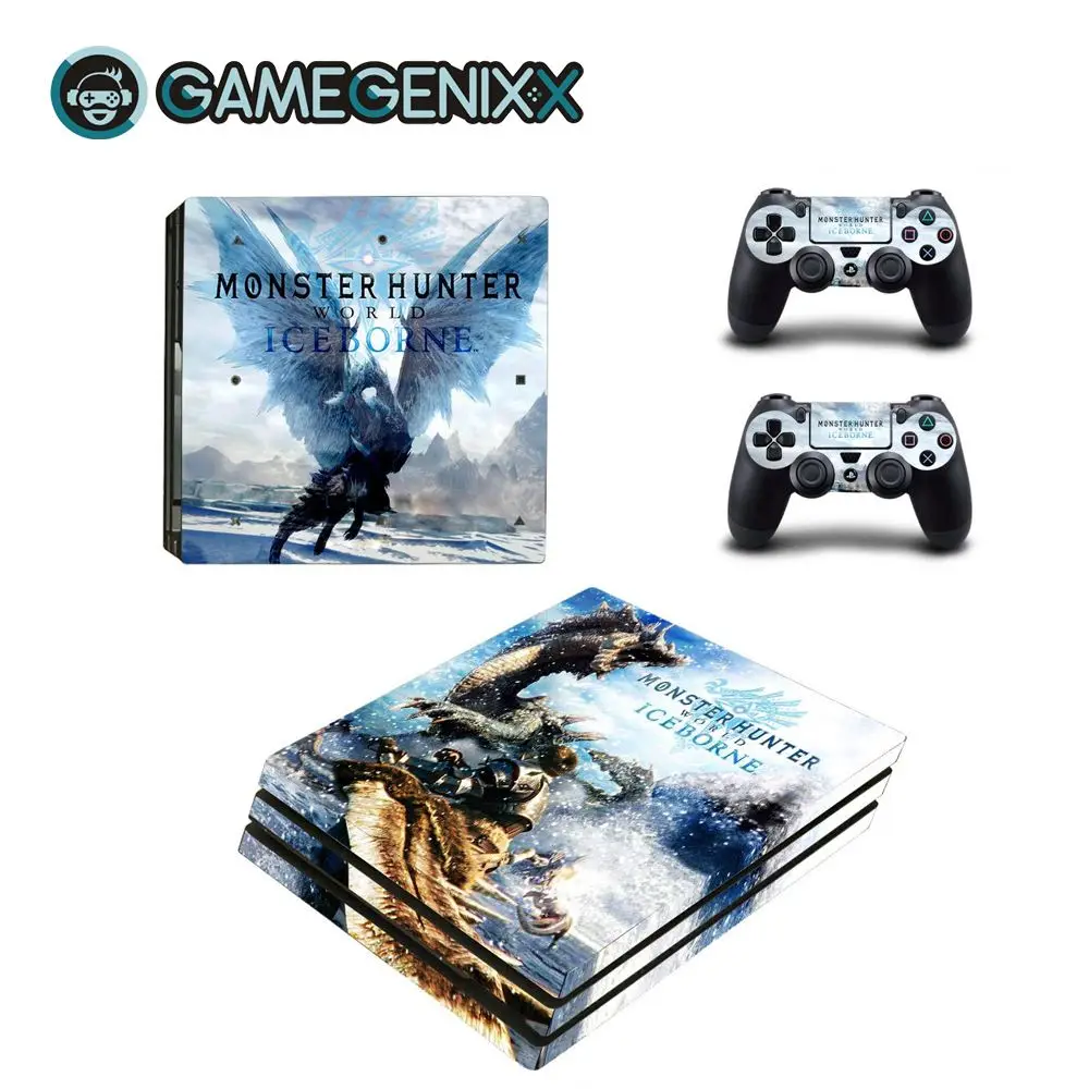 Защитная Наклейка на кожу GAMEGENIXX для консоли PS4 Pro и 2 контроллера-Monster Hunter World
