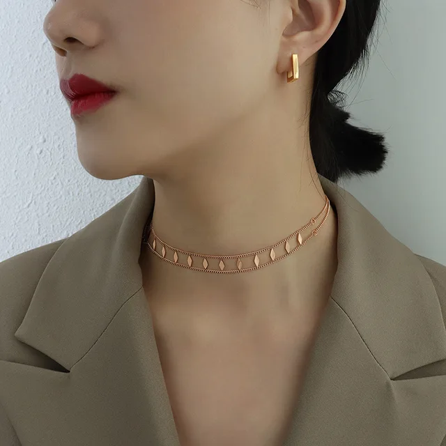 18k Gold Filled Choker Collar Necklace 