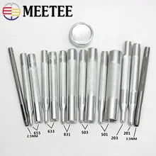 Meetee 1set Sanp Botón de fijación de la herramienta de instalación Kit de bricolaje Manual de cuero artesanal Botón de bolso hebilla Instalación de AP2241