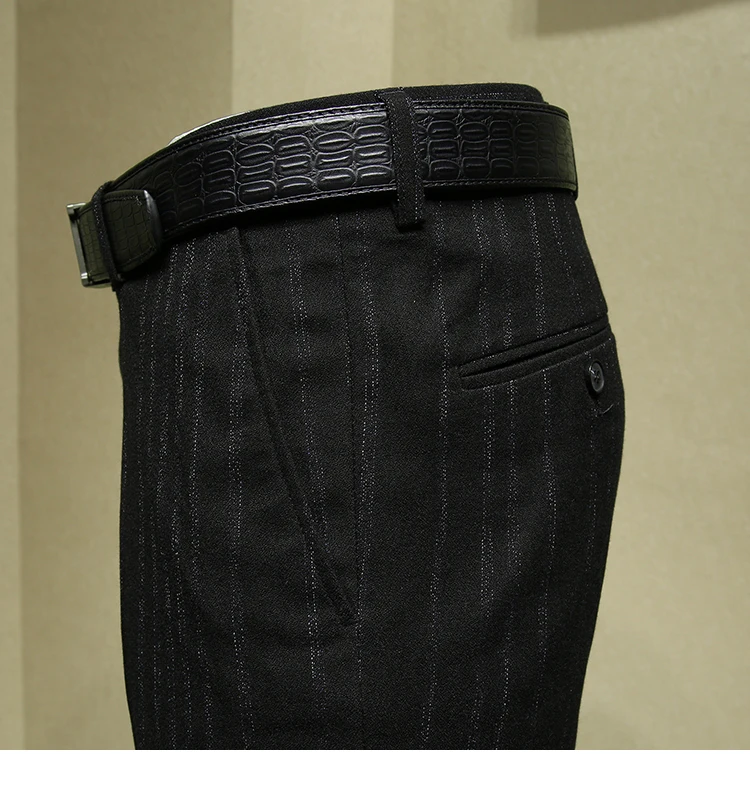 mens dress pants black stripe slim fit suit pants formal pant for business man fashion wedding groom long trousers plus size 36