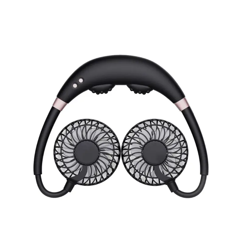 

Portable Hanging Neck Fan Foldable USB Charging Sports Mini Fan with Massage Function Colorful Light Silent Air Cooler