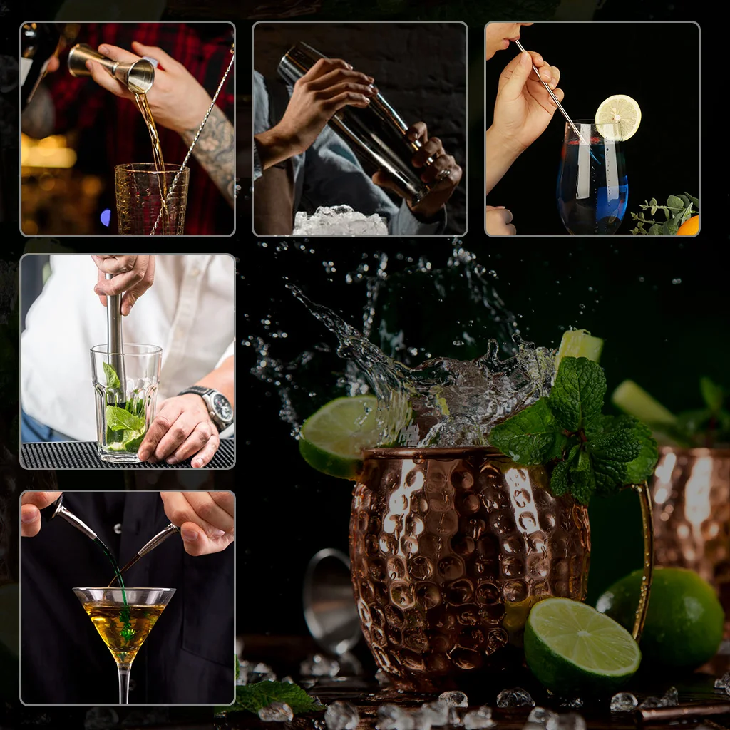 MIXOFLAIR 9-Piece Stainless Steel Bartender Kit With Boston Shaker - Complete Cocktail Set For Home Bars & Gifts - View #9