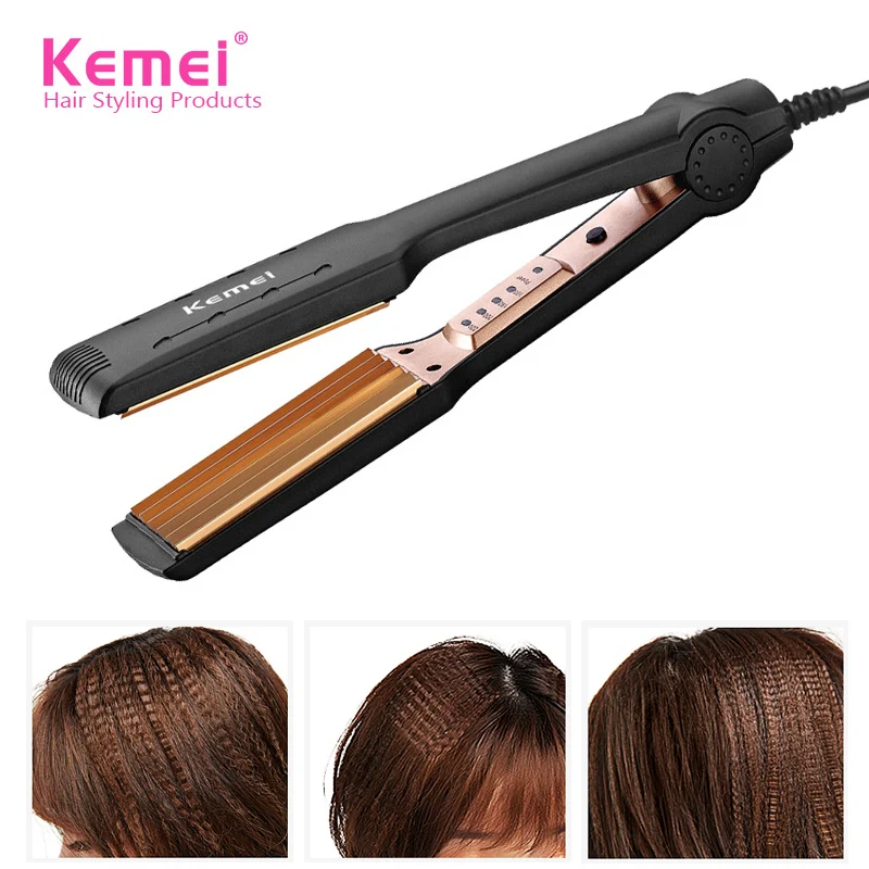 Kemei щипцы для завивки волос профессиональные гофрированные температурные Турмалин Керамические выпрямители палочка Инструменты для укладки F30