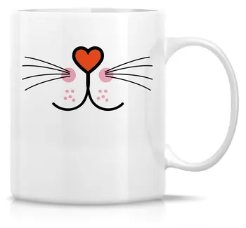 

Cute Kitty Cat Face Smile 11 Oz Ceramic Coffee Mugs - Funny, Sarcastic, Motivational, Inspirational birthday gifts