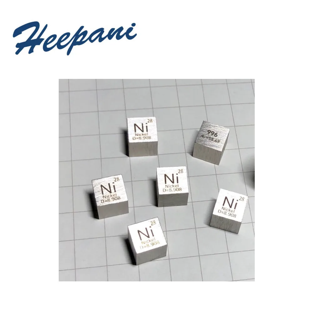 Free shipping nickel metal carved element periodic table 10 mm cube ~8.9g Ni with 99.6% purity (1)