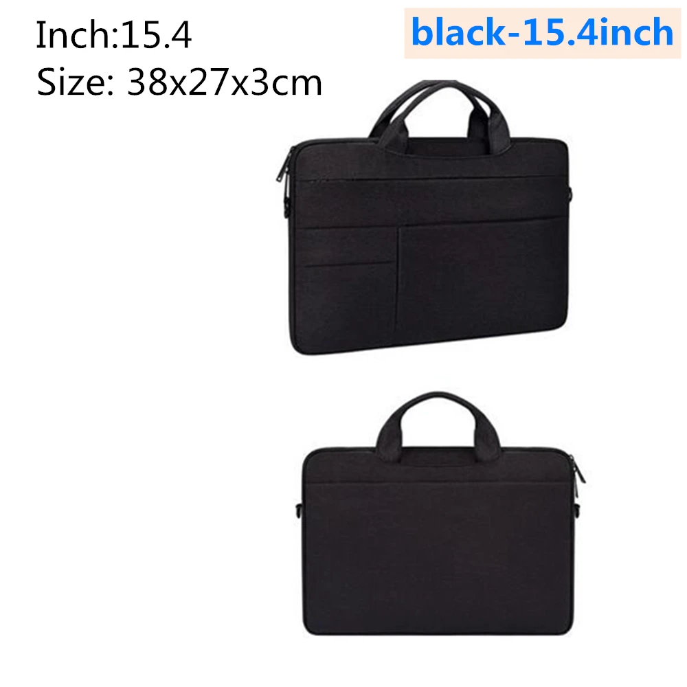 black-15.4inch Сумка для ноутбука сумка на плечо сумка для ноутбука Macbook Air Pro retina 13,3 14,1 15,4 15,6 дюймовый водонепроницаемый планшет чехол для Apple Macbook сумка - Цвет: black-15.4inch