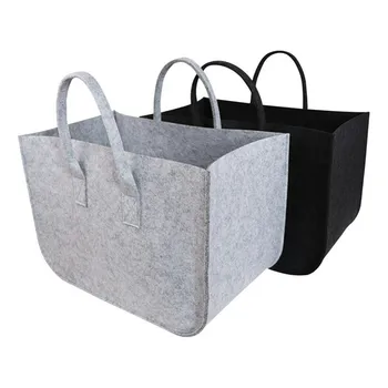 

Large Capacity Felt Storage Basket Shopping Basket Cloths Bag Laundry Hamper Baskets with Handle for Carry Wood Toys