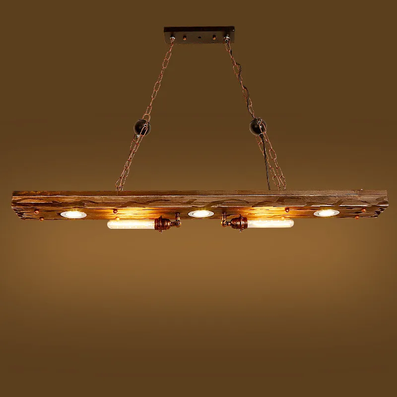 

Retro Industrial Creative Wooden Pendant Light Art Loft Vintage Restaurant Decoration Hanging Light Fixtures Free Shipping