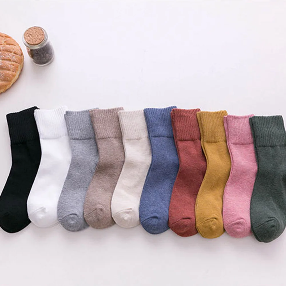 Однотонные женские носки из хлопка, высокое качество, Осень-зима, ребристый Топ, рисовые, повседневные, цветные, мягкие женские носки