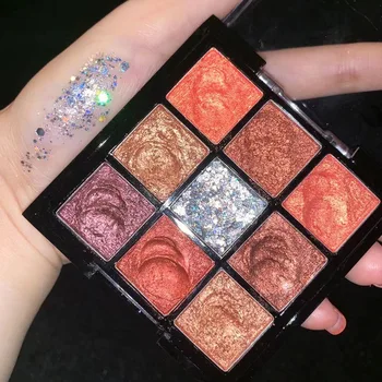 

9Color Mashed Potato Eyeshadow Bright Diamond Wet Eye Shadow Palette SequinPalette Glitter Full Pearl Mermaid Earth Color Makeup