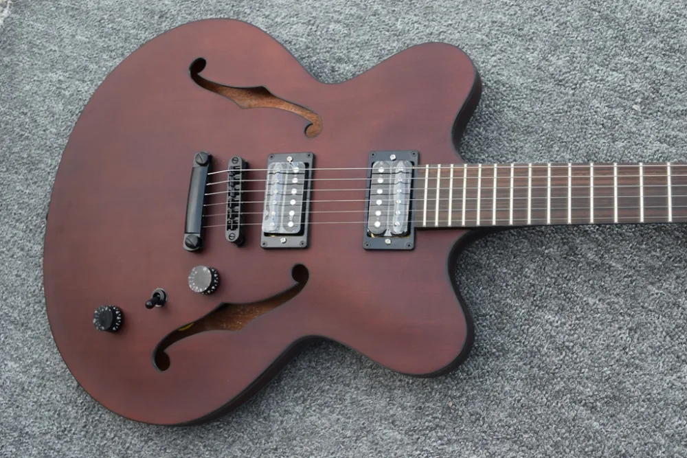 Электрогитара из красного дерева новая + фабричная атласная гитара Hofner для джаза