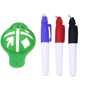

4 Pcs Golf Line Pens Set Portable Plastic 3 Colors Ball Marker Line