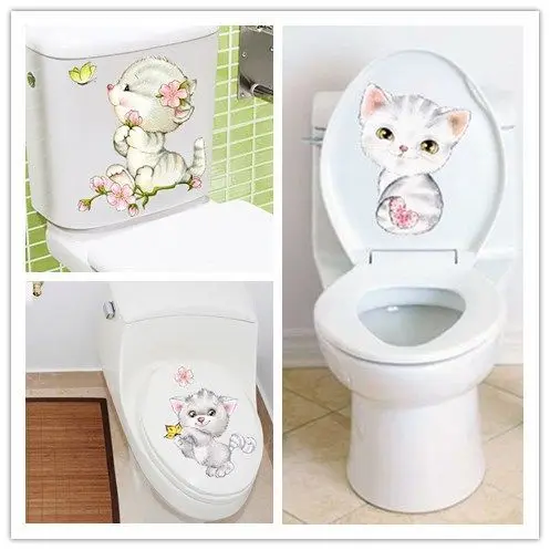 Artracyse Cats 3D Wall Sticker  Set Self Adhesive Wall Stickers Living Room Bathroom Decoration Waterproof Free Stickers