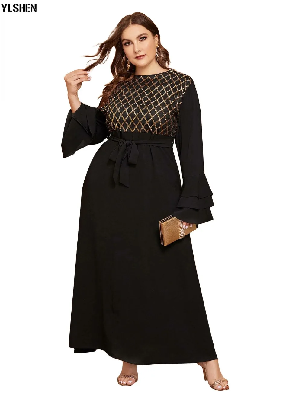 L-5XL Africa Dress African Dresses For Women Clothes Plus Size Dashiki Flare Sleeve Long Muslim Daily Dress Evening Party Dress 03