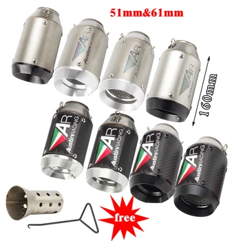 

Universal 51mm 61mm AR Austin Racing Motorcycle Exhaust Pipe Carbon Fiber Escape System with DB killer For GSXR600 Z1000 ER6N K7