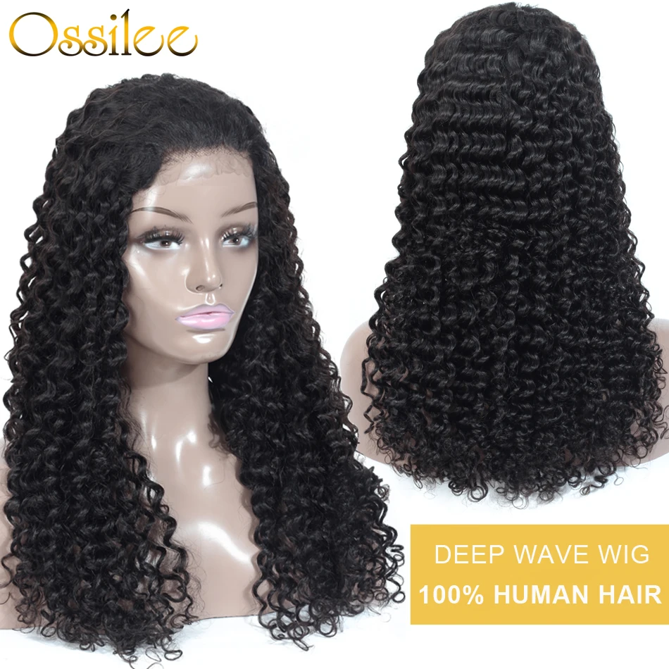 US $115.01 Deep Wave Wig Pre Plucked Full Lace Human Hair Wigs Peruvian Remy Hair Full Lace Wigs Human Hair With Baby Hair