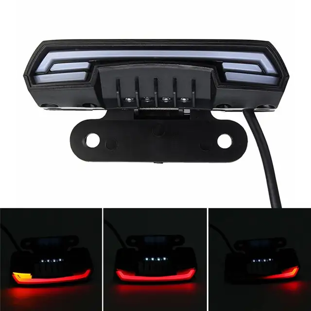 US $7.59 General Motorcycle Scooter Light Tail Rear Brake Stop Waterproof Double Flash Warning Dynamic Turn 
