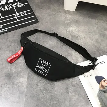 

2020 Waist Bag Pack for Men Women Chest Bags Canvas kidney Belt bag zipper sports Harajuku Purse nerka sac banane femme #Y5