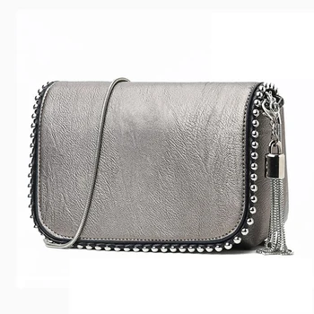 

Women Casual Solid Messenger Bag Vintage PU Leather Shoulder Crossbody Women Fashion Tassel Handbag Shoulder Female Bolsa 2020