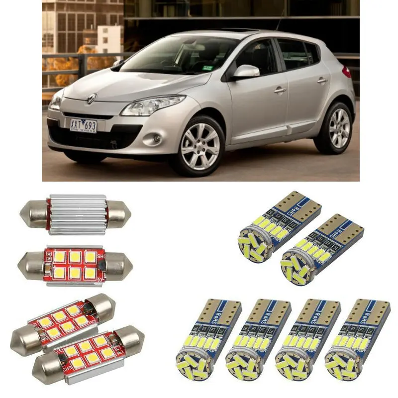 

Interior led Car lights For Renault megane 3 hatchback bz01 car accessories boot light License Plate Light 12pc