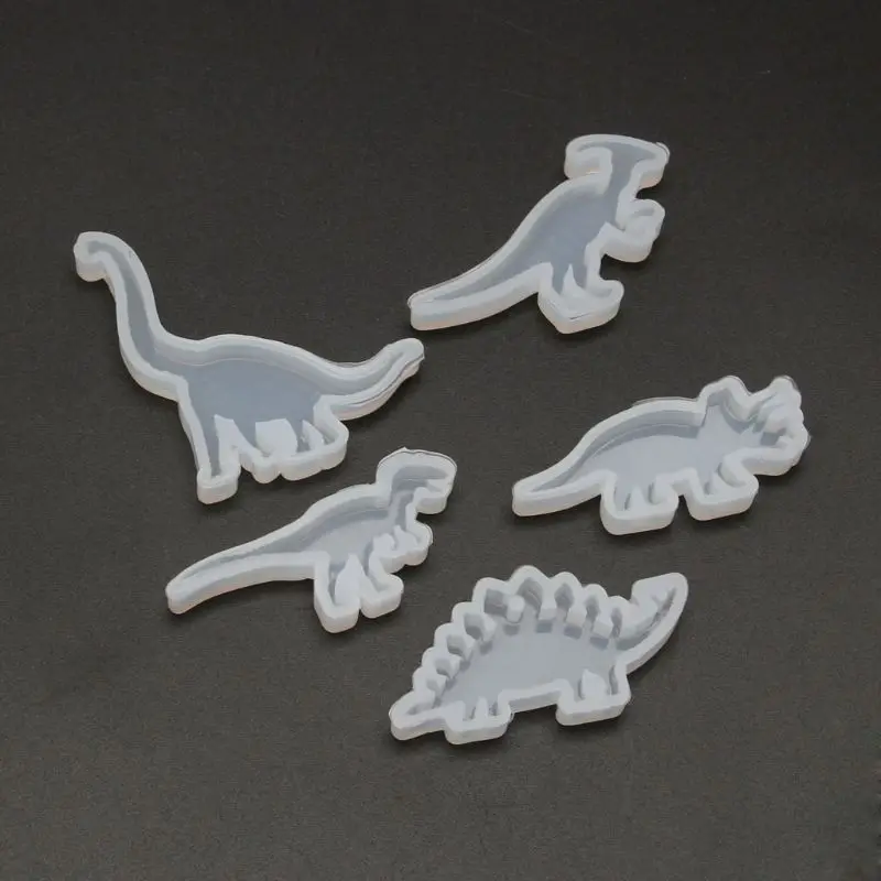 

2019 New 5Pcs Animals Cute Dinosaur Pendant Epoxy Resin Silicone Molds For Resin Jewelry Tools