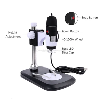 

1600X Digital Microscope Endoscope with Stand USB 2.0 Magnification Portable S05 19 Dropship