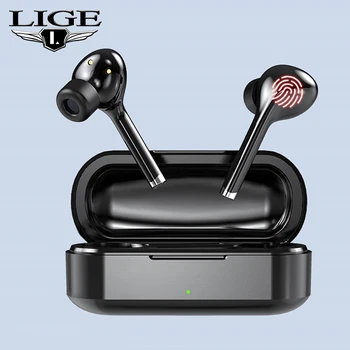 

LIGE Wireless Earphones Bluetooth 5.0 Headphones HD Sound Quality Touch Control Sports Waterproof Headset Noise Cancel Earburds