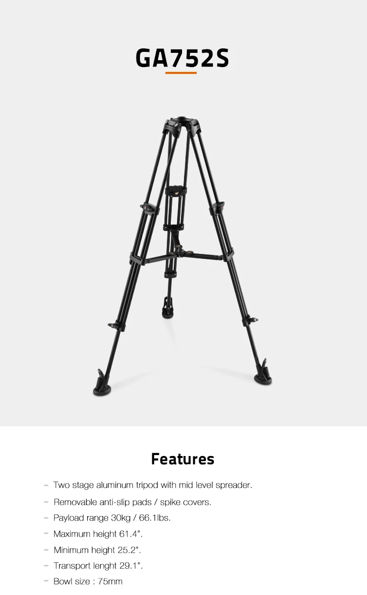 E-IMAGE Aluminum Camera Fluid Tripod Kit EI720A Professional