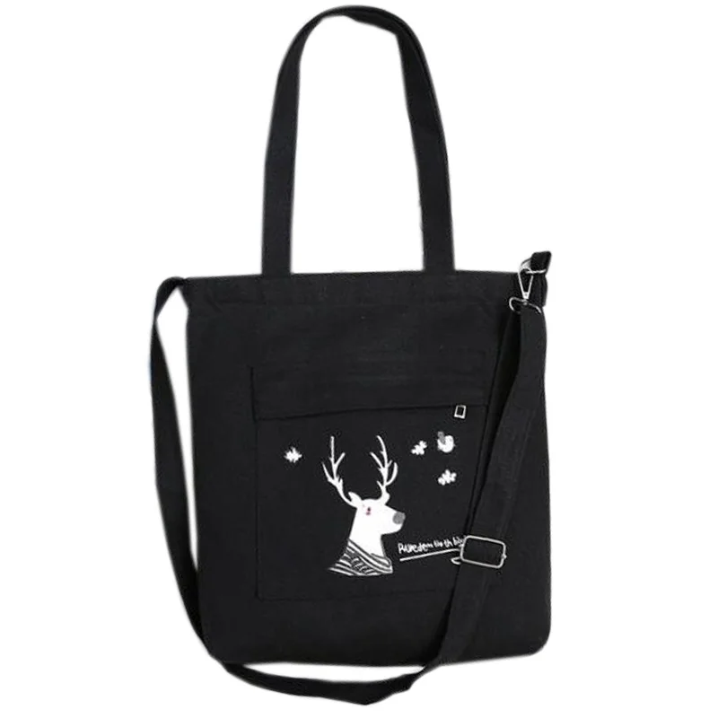

ABSF Women'S Shoulder Bag Diagonal Korean Color Matching Simple Student Canvas Bag Bag Black
