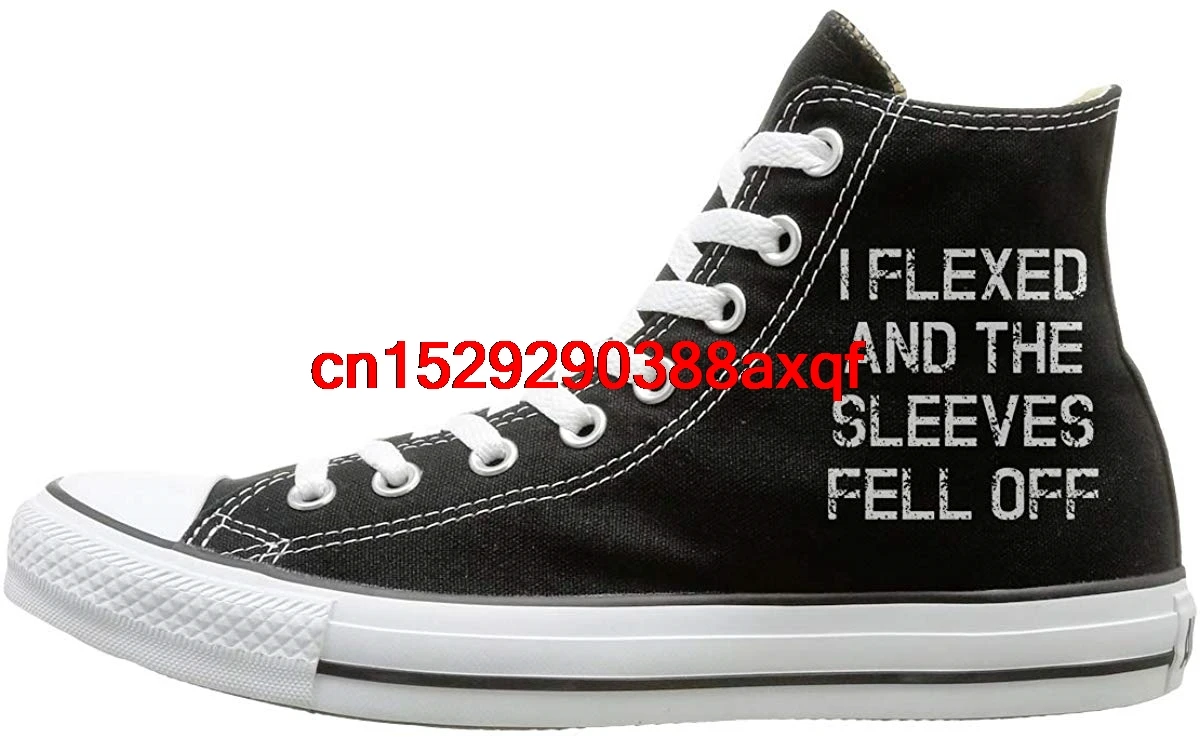 

Canvas Shoes I Flexed And The Sleeves Fell Off Classics High Top Lace Ups Sport Sneakers For Men's Women's