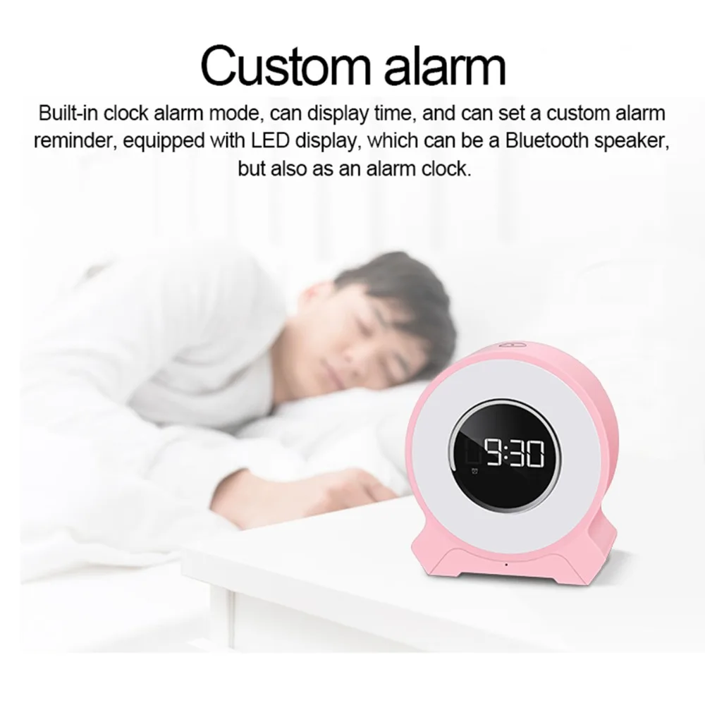 CYBORIS Wake Up Light Bluetooth динамик будильник с ЖК-дисплеем fm-радио, сенсорный контроль ночник, Suports TF карта и AUX