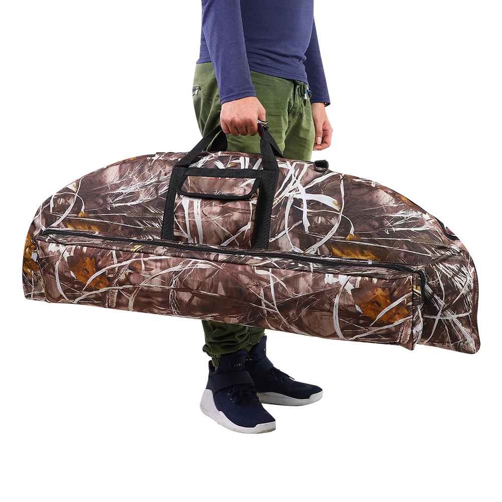 Archery Hunting Canvas Compound Bow Bag Crossbow Case Pocket Shoulder