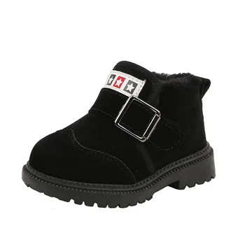

dong kuan Children Martin Boots Fleece-Lined Warm Design Boys Boots Showed up and Took the Baby Girl