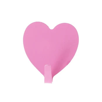 

1PC Heart Type Seamless Metal Clothes Hat Bag Hanger Hook Wall Mounted Door Keys Coat Hanger Holder Self-adhesive Decorative A20