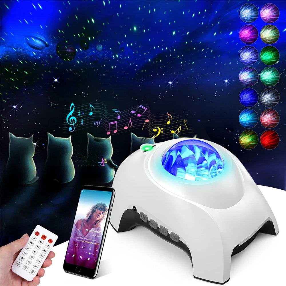 nursery night light Aurora Projector Star Projector Galaxy Night Light Northern Light Projection Rotate LED Lamp BT Music Speaker Bedroom Decor Gift unicorn night light Night Lights