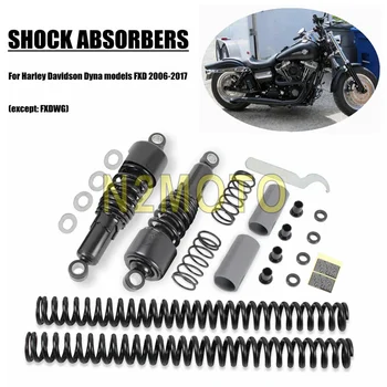 

10.5" Shock Absorbers Motorcycle Lowering Slammer Suspension Drop Kit For Harley Dyna Fat Bob Super Glide FXD 2006-2017 Black