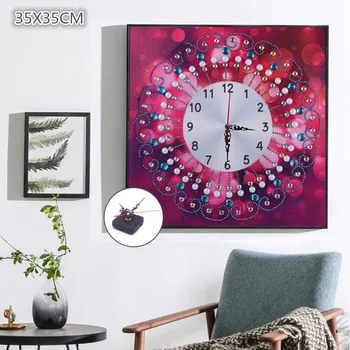 

New 3D Special Shaped Diamond Embroidery frower Wall Clock 5D Diamond Painting Cross Stitch Watch Diamond Mosaic Decor