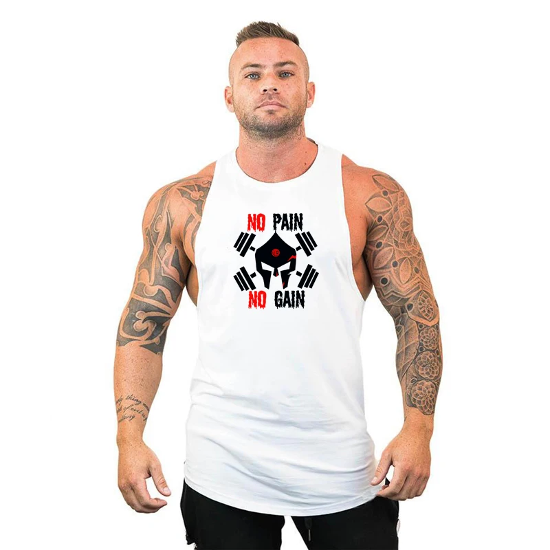 Бодибилдинг бренд майка для мужчин Стрингер короткий топ для фитнеса Singlet рубашка без рукавов тренировка мужская майка спортивная одежда